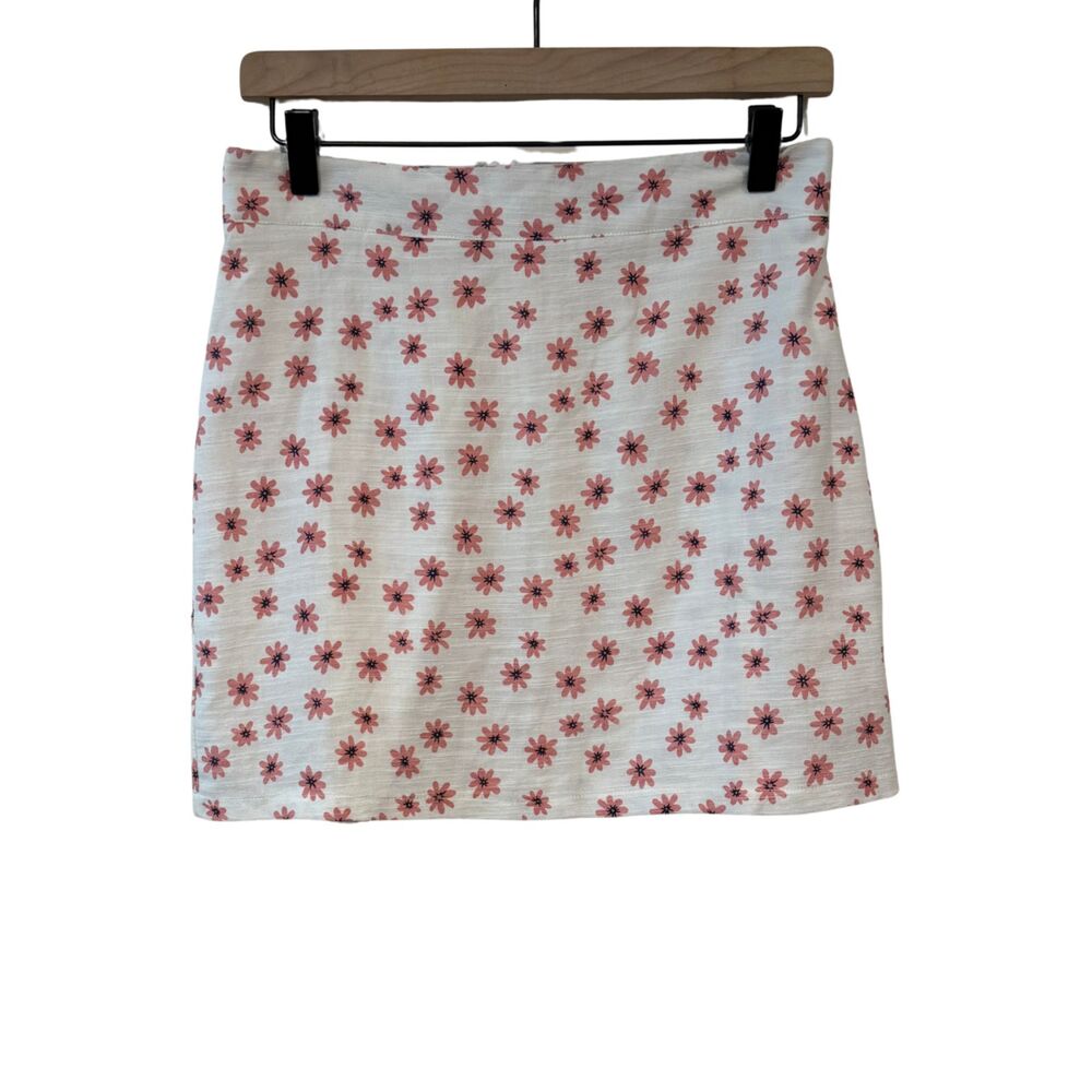 Princess Polly White Pink Floral Cotton Micro Mini Skirt Size 6 Summer Preppy